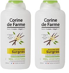 Corine de Farme - Producto de Ducha Supergraso con Extracto de Vainilla - pH Neutro, 95% Ingredientes de Origen Natural, Clean Beauty, Fabricado en Francia - 500 ml (Paquete de 2)