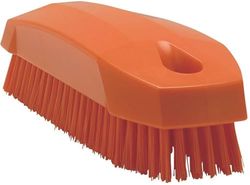Vikan Hygiene 64407 Spazzolino Unghie S, Duro, 130 mm, Arancione