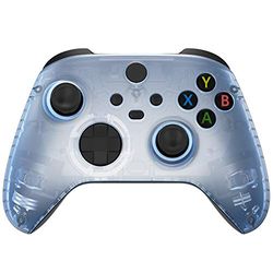 eXtremeRate Wymienna płyta czołowa do kontrolera Xbox Series X & S – spersonalizuj swoje sterowanie – przezroczysta przednia obudowa niebieska lodowca do kontrolera bezprzewodowego Xbox Core