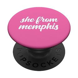 Ella De Memphis Amor Tennessee Vacaciones TN Música Divertido Meme PopSockets PopGrip Adhesivo