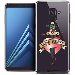 Caseink Fodral för Samsung Galaxy A8+ (2018) A730 (6.0) fodral [kristallgel HD mönster kollektion tatuering älskare design Love Hurts - mjuk - ultratunn - tryckt i Frankrike]