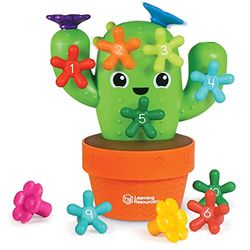 Carlos, el Cactus para Encajar y Contar de Learning Resources, los Mejores Juguetes para niños pequeños, Preescolar, motricidad Fina, Juguetes didácticos, 16 Piezas, 18 Meses, LER9125