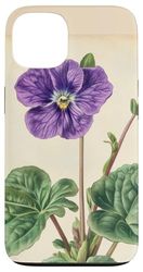 Pianta dell'illustrazione scientifica dell'annata viola africana Custodia per iPhone 13