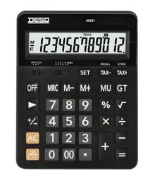 Desq Calculatrice de Bureau, Écran à 12 Chiffres, XL, TVA 30321 Noir