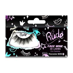 Rude Cosmetics Ciglia essenziali in finto visone 3D, petardo per donne, 1 paio
