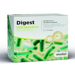 Digest Ultrabiotic Recovery - 10 Sobres - 5 Cepas de Probióticos - 5x109 UFC Iniciales - Ayuda a Cuidar Tu Microbiota - Sin Gluten, Sin Lactosa y Sin Azúcares Añadidos - Eladiet