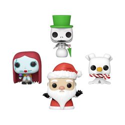 Funko Pocket Pop! Disney The Nightmare Before Christmas - Jack Skellington - Tree Holiday Box 4 Pieces - Porte-clés - Mini-Figurine en Vinyle à Collectionner Porte-clés Fantaisie - Cadeau de Noël
