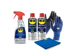 WD-40 Specialist Moto Kit Pulizia Per La Moto Contiene WD-40 Detergente 500 ml, WD-40 Lucidante al Silicone 400 ml, WD-40 Cera Lucidante 400 ml, WD-40 Guanti di Precisione, WD-40 Panno in Microfibra