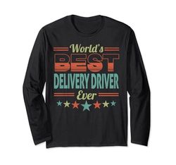 Retro Badge Worlds Best Delivery Driver Maglia a Manica