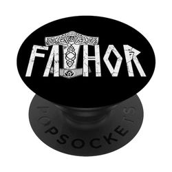 Papá vikingo Vathor Nórdico Padre PopSockets PopGrip Intercambiable