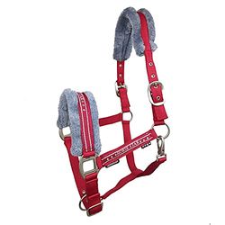 Horsenjoy Licol de Cheval en Faux Fours - Licol d'équitation - Rouge