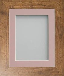 Frame Company Watson Range Rustic 50x40cm Picture Photo Frame with Pink Mount for Image 40x30cm*Choice of Sizes* Fitted with Real Glass