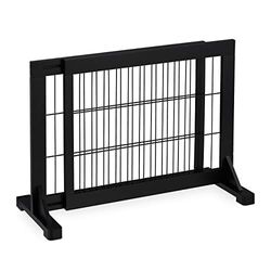 Relaxdays Barrière de sécurité, Extensible, escaliers et Portes, HxL : env. 56x70-115 cm, pour Enfants & Chiens, Noire