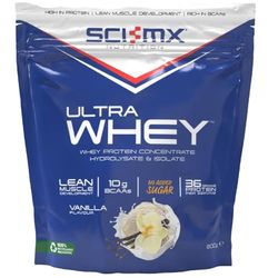 SCI-MX Ultra Whey Protein Muscle Building & Recovery Protein Powder With Naturally Occurring Glutamine & Amino Acids - Vanilla Flavour - 800G - 18 SERVINGS