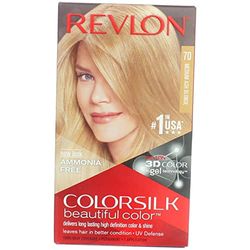 Revlon Colorsilk Beautiful Cor, Coloração empilhar permanente, com queratina e aminoácidos, cor intensa, sem amoníaco, tom 70 loiro cinzento médio, a embalagem pode variar