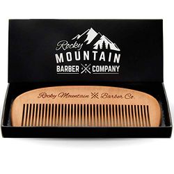 Hair Comb - Wood with Anti-Static & No Snag Handmade Brush for Beard, Head Hair, Mustache in Gift Box by Rocky Mountain