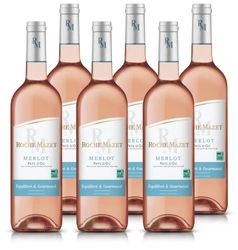 Roche Mazet – Merlot – Vin Rosé – IGP Pays d’Oc - Terra Vitis - Lot de 6 bouteilles x 75 cl