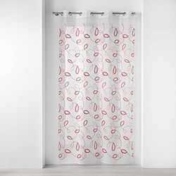 Douceur d'Intérieur, Red Eyelet Curtain 140 x 280 cm Sandblasted Embroidered Hoops