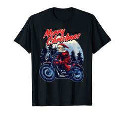 Jersey de Papá Noel en moto Camiseta