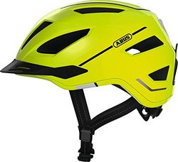 ABUS casco de ciudad Pedelec 2.0 - casco de bicicleta con luz trasera y cubierta para la lluvia - para el tráfico urbano - para hombres y mujeres - amarillo, talla S