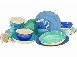 CreaTable, 20868, série Bella Casa AQUA, service de table, service combiné 20 pièces