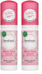 Femfresh - Mousse Intime Lavante, Spécial Règles, Sans Rinçage, Aux Extraits De Rose & Fleur De Coton, 50ml (Lot de 2)