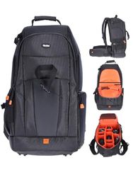 Mochila para câmera, Rollei Fotoliner mochila de fotografia profissional com compartimento para portátil bolsa impermeável fotográfica para câmaras DSLR acessórios 33 x 56,5 x 22 cm, preto