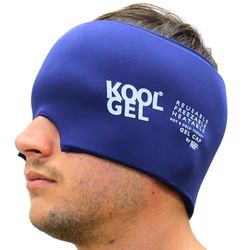 Koolpak Migraine Relief Cap - Wearable Ice Pack Cold Wrap Hat -Reusable Cold Therapy Headache Cap & Migraine Cap, for Tension Headache Relief and Sinus Pressure -Form-Fitting Cold Compress Head Wrap