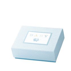 Rössler Papier 13431930100 - Caja de regalo Baby Boy, azul claro, rectangular 190 x 140 x 60 mm, nacimiento y bautizo, 1 unidad