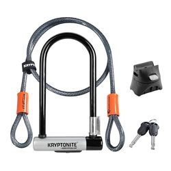 Kryptonite (001966/001072) Anti-roubo U kryptolok Standard W/Flex Cable Y Flexframe Bracket (102x229) cadeado, qualidade, homens, preto, tamanho único