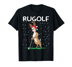 Divertente regalo di Natale di golf per le renne Rugolf Maglietta