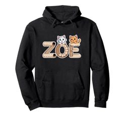 Zoe Cat Trees - Personalized Cute Name Word Art Pullover Hoodie
