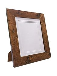 Metro Vintage Wood Photo Picture Poster Frame with Double White Mount 40 x 40 cm for Image Size 12 x 12 inch