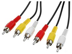PremiumCord Cinch-kabel 3 m, 3x RCA stekker naar 3x RCA RCA-stekker, audio-video-verbindingskabel, stereo, voor tv, mobiele telefoons, MP3, HiFi, kleur zwart, kjackcmm3-3, 3 m