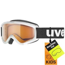 uvex speedy pro - masque de ski pour enfants - à contraste accentué - champ de vision élargi et anti-buée - white/lasergold - one size