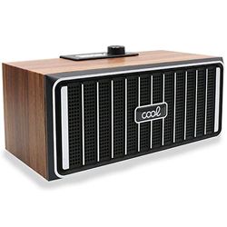 Altoparlante universale musica Bluetooth Cool retro (20 W) legno noce frontale nero