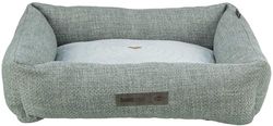 TRIXIE Cuccia per cani Viviana, 80 x 60 cm, in blu e grigio, con rivestimento in morbido velluto, per cani di medie dimensioni, cuscino integrato, fondo antiscivolo, morbido e lavabile, 37541