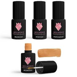 Influence Premium gellac Smalto per unghie con glitter opaco, serie oro rosa