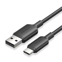 Watio Wave Cable usb-c a usb-a - cable de 1 m, color negro, permite transferencia de datos y carga rápida, alta compatibilidad. *