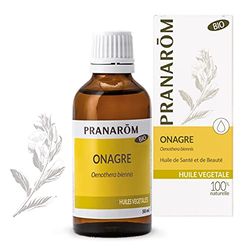 PRANAROM - Onagra - óleo vegetal 100 % bio - Oenothera Biennis - Obtido pela primeira pressão a frio de sementes de nagra - adequado a todas as peles - para unhas, cabelo e pele - 50 ml