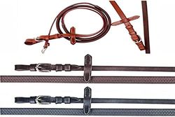 HKM 56442400 Rênes en Caoutchouc avec Housse, L, Marron