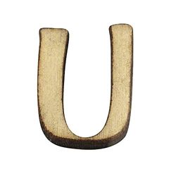 Rayher 6218000 träbokstäver, 2 cm, U