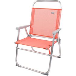 AKTIVE Strandstoel, inklapbaar, 56 x 50 x 88 cm, kleur koraal, opvouwbare kinderstoel, maximaal gewicht 100 kg, lichte opvouwbare strandstoelen, anti-kantelblokken, strand