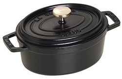 STAUB Caçarola/Cocotte de ferro fundido oval, 15 cm, 0,6 L, preto