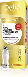 Delia Cosmetics - Roll On Eye Roll On à la vitamine C - Un aspect radieux, hydraté et jeune - Tous types de peau - Acide hyaluronique & vitamine C - Anti-âge - 15 ml