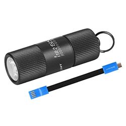 Olight I1R II Mini Torcia LED da 150 Lumen, per Portachiavi, Ricaricabile, EOS Piccola Torcia Tascabile Impermeabile IPX8, per Campeggio, Escursionismo, con Cavo USB (Nero)