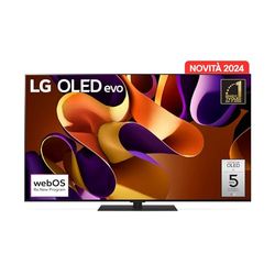 LG OLED evo 55'', Serie G4S 2024, OLED55G46LS, Smart TV 4K, Base da appoggio, Processore α11, Brightness Booster Max, 60W, Dolby Vision, Wi-Fi 6, 4 HDMI 2.1 4K@144Hz, GSYNC, VRR, ThinQ AI, webOS 24