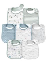Simple Joys by Carter's Baby 7-Pack Teething Bibs, Avocados/Animal Print/Rainbow, One Size (Pack of 7)
