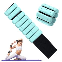 TOPESCT pesi per polsi e cavigliere indossabili set di 2 (0,5 kg/0,9 kg ciascuno),braccialetti regolabili con pesi per allenamento di forza,camminata,corsa,pilates,jogging,yoga (Turquoise, 2lbs/each)