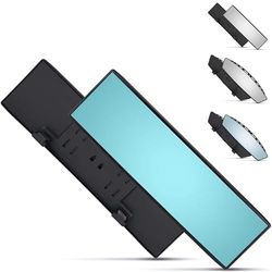 Verivue Universal Panoramic 12-Inch Rear View Mirror, Anti-Glare Wide Angle Car Mirror, Rearview Mirror Accessory for Baby Rear-Facing, Tint flat Mirror for Cars and SUVs.